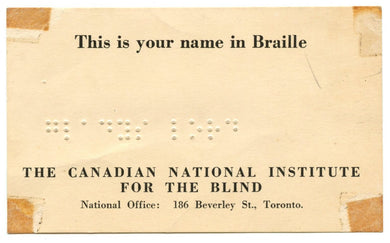 This is your name in Braille card
