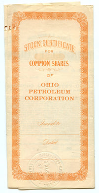 Ohio Petroleum stock certificate