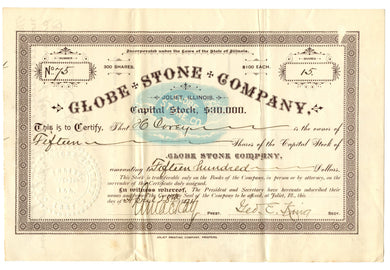 Globe Stone Company stock certificate