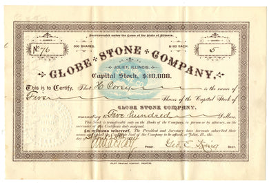 Globe Stone Company stock certificate