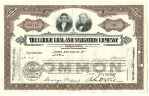 Lehigh Coal and Navigation stock certificate