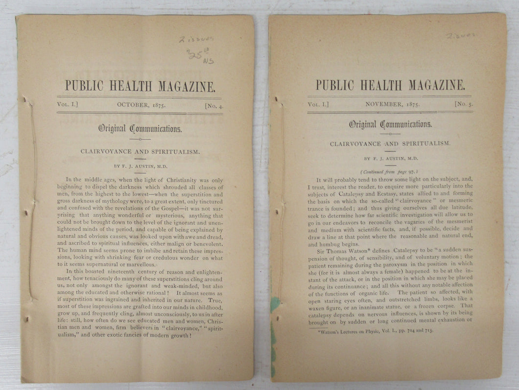 Public Health Magazine, October & November 1875