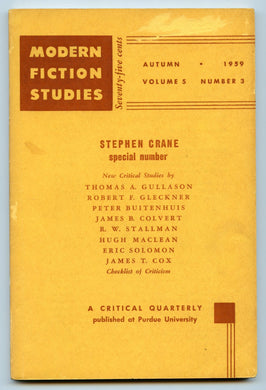 Modern Fiction Studies Autumn 1959 (Stephen Crane special number)