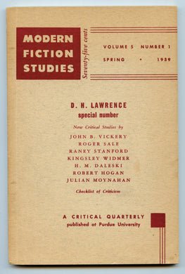 Modern Fiction Studies Spring 1959 (D. H. Lawrence)