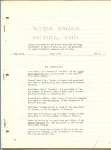 Western Ontario Historical Notes June 1950
