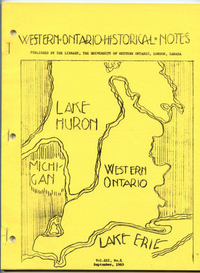 Western Ontario Historical Notes September 1965