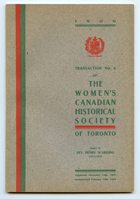 Transaction No. 6 of The Women's Canadian Historical Society of Toronto, 1906