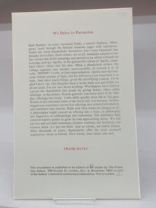We Drive to Parnassus (broadsheet)