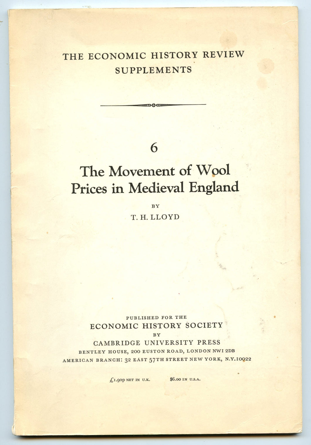 The Movement of Wool Prices in Medieval England