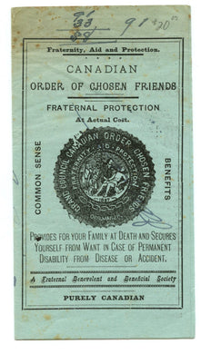 Canadian Order of Chosen Friends leaflet