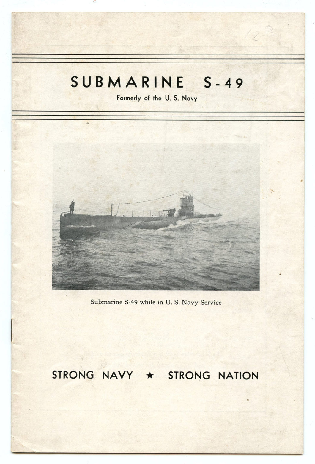 Submarine S-49, Formerly of the U.S. Navy
