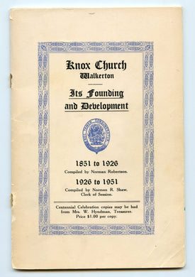 Knox Church, Walkerton: Its Founding and Development