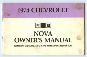 1974  Chevrolet Nova Owner's Manual