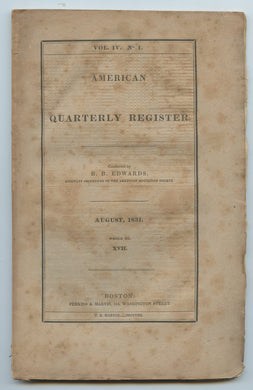 Quarterly Register of the American Education Society, August 1831