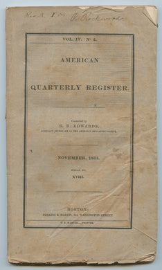 Quarterly Register of the American Education Society, November 1831