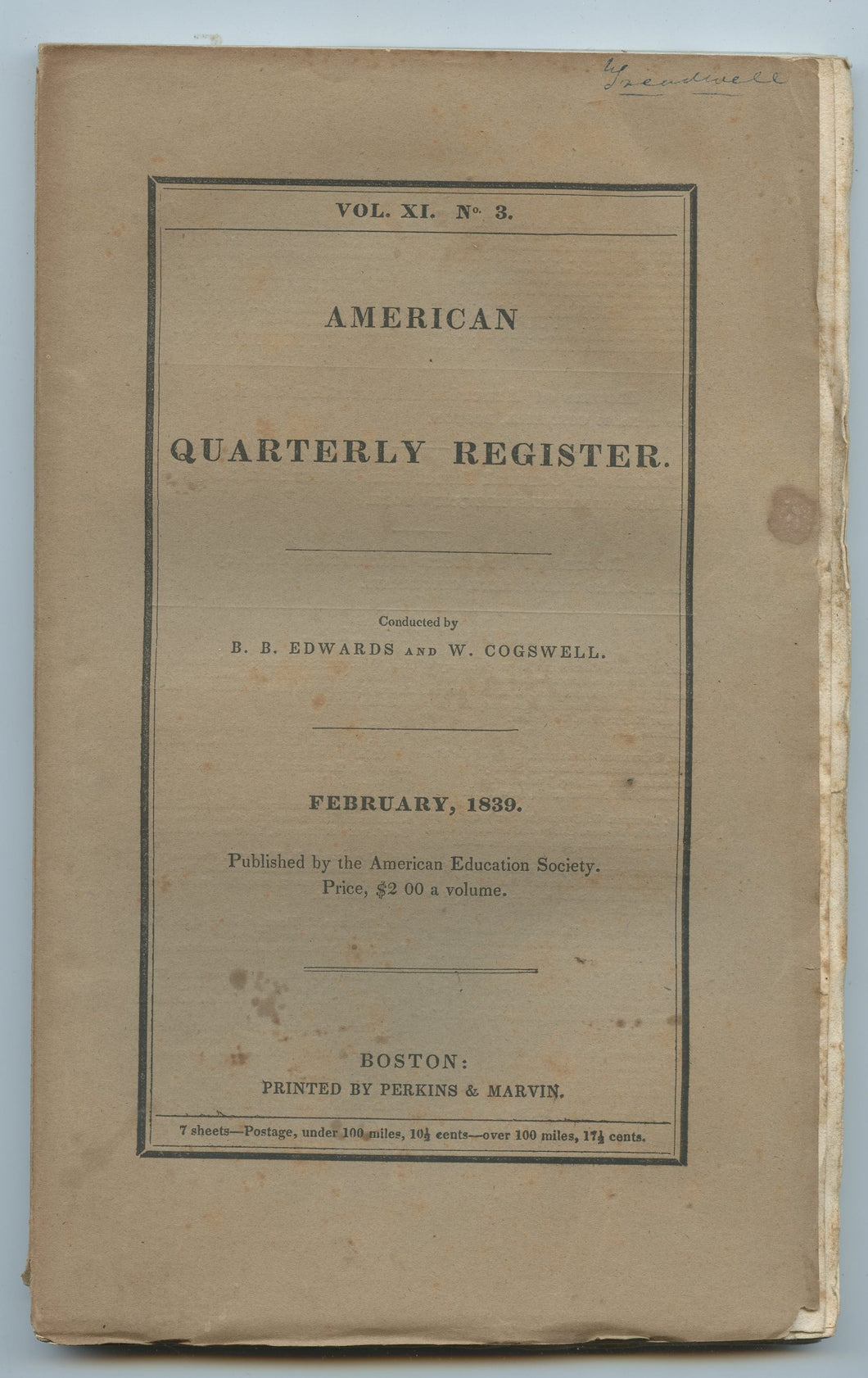 American Quarterly Register, February 1839