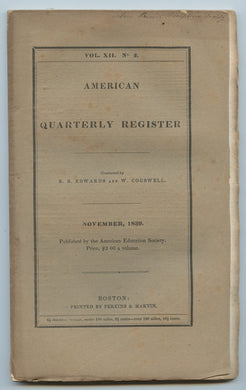 American Quarterly Register, November 1839