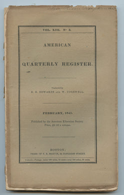 American Quarterly Register, November 1841