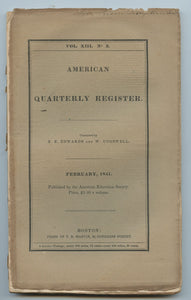 American Quarterly Register, November 1841