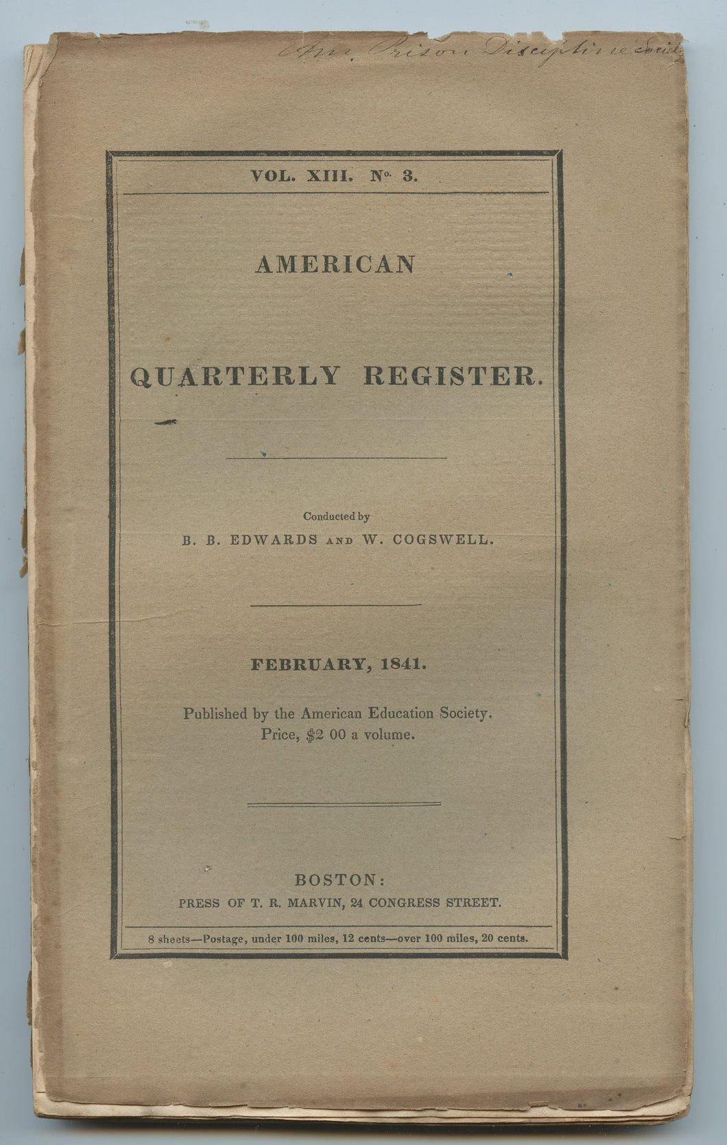 American Quarterly Register, November 1841