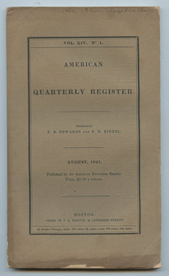 American Quarterly Register, August 1841