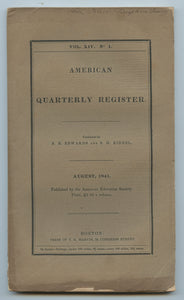 American Quarterly Register, August 1841