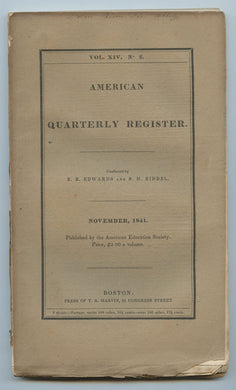 American Quarterly Register, November 1841