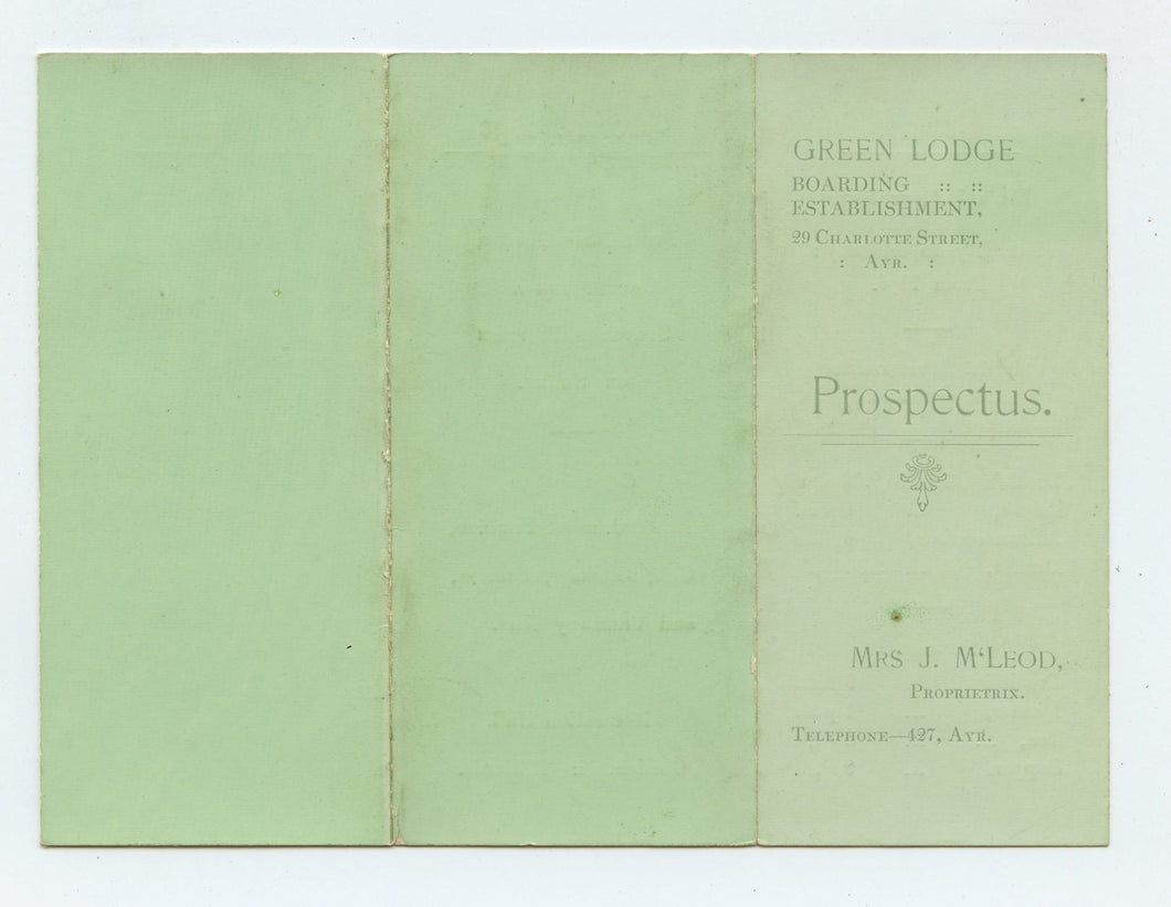 Green Lodge Boarding Establishment Prospectus, Ayr