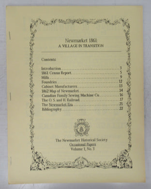 Newmarket 1861: A Village in Transition