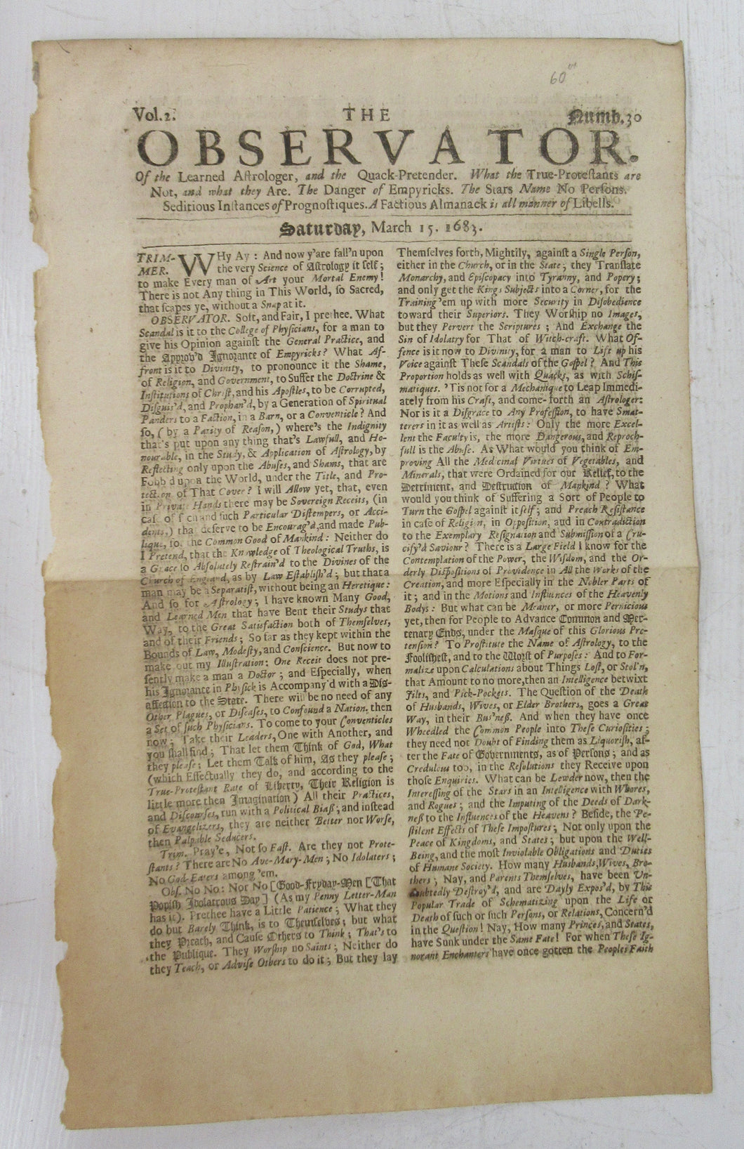 The Observator March 15, 1683