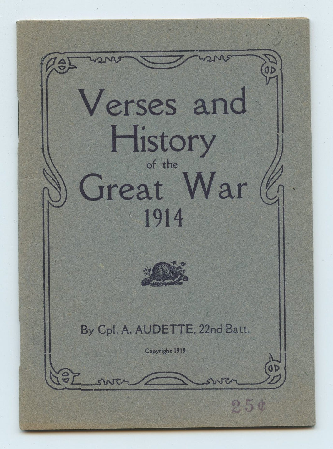 Verses and History of the Great War 1914