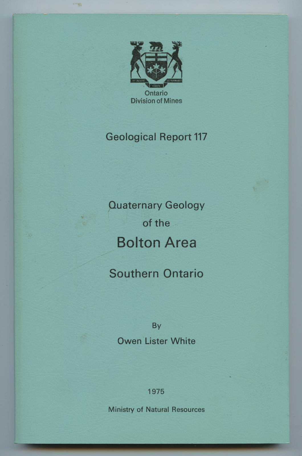 Quaternary Geology of the Bolton Area, Southern Ontario
