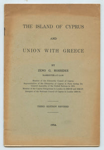 The Island of Cyprus and Union With Greece