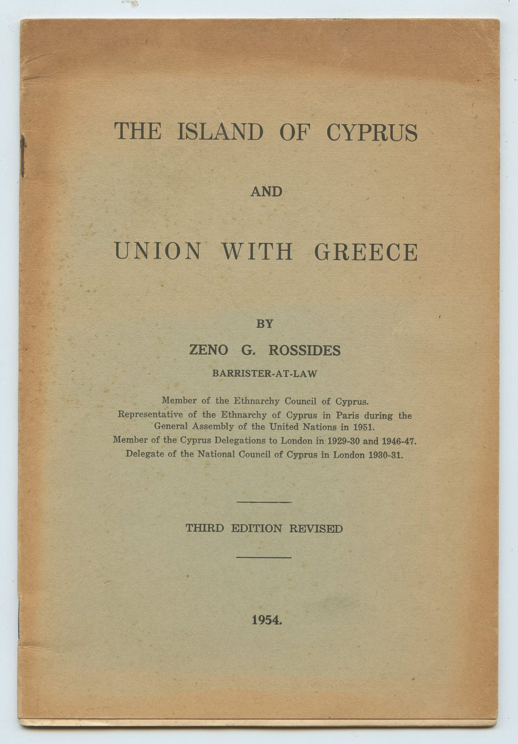 The Island of Cyprus and Union With Greece