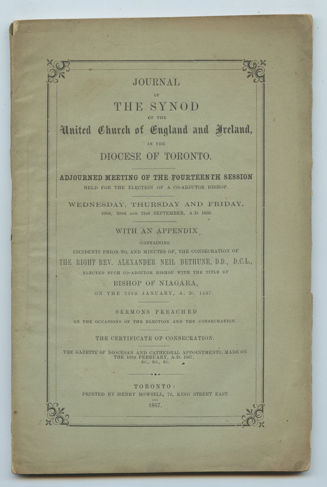 Journal of The Synod of the United Church of England & Ireland in the Diocese of Toronto.