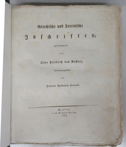 Griechische und Lateinische Inschriften