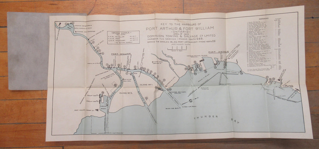 Dominion Towing & Salvage Co. Fort William and Port Arthur Harbor Map