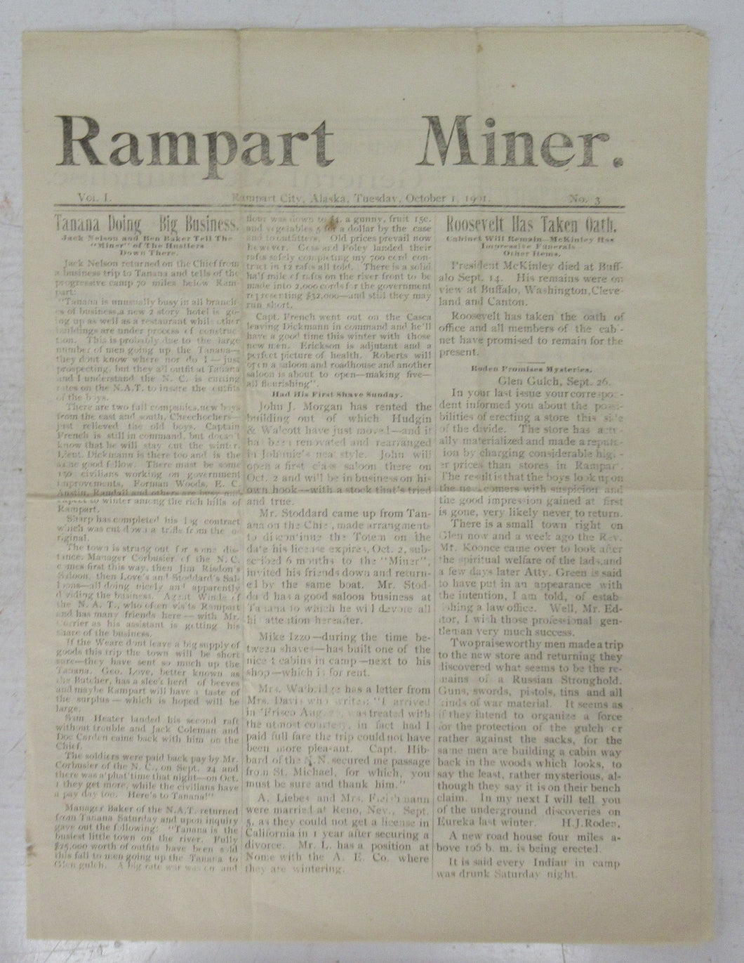 Rampart Miner, October 1, 1901