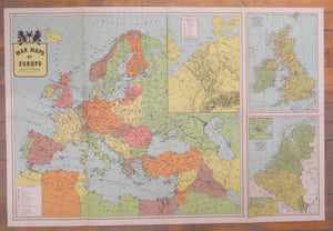 The London Free Press (Rand McNally) Colored War Maps of Europe 