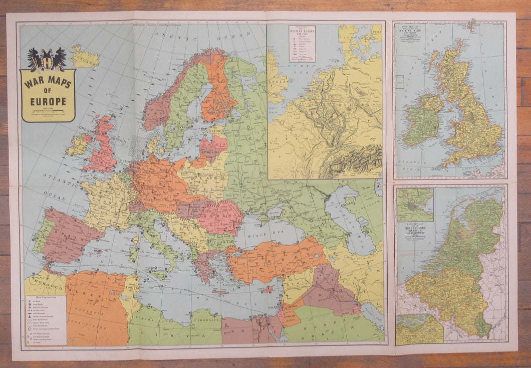 The London Free Press (Rand McNally) Colored War Maps of Europe 