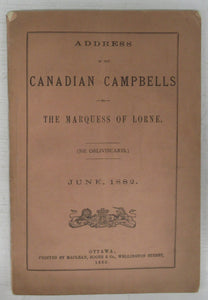Address of the Canadian Campbells to the Marquess of Lorne