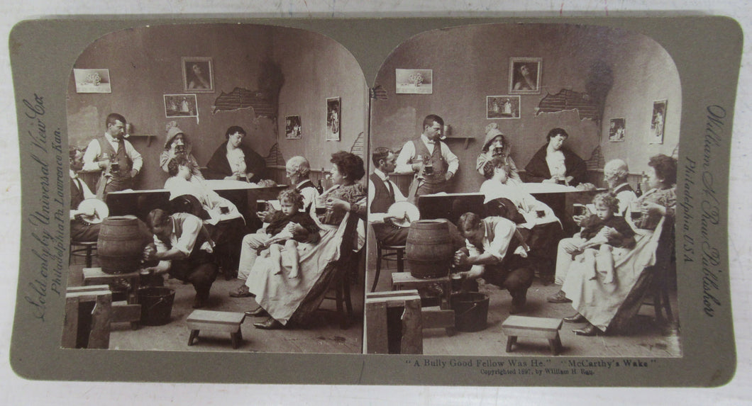 McCarthy`s Wake stereoview cards