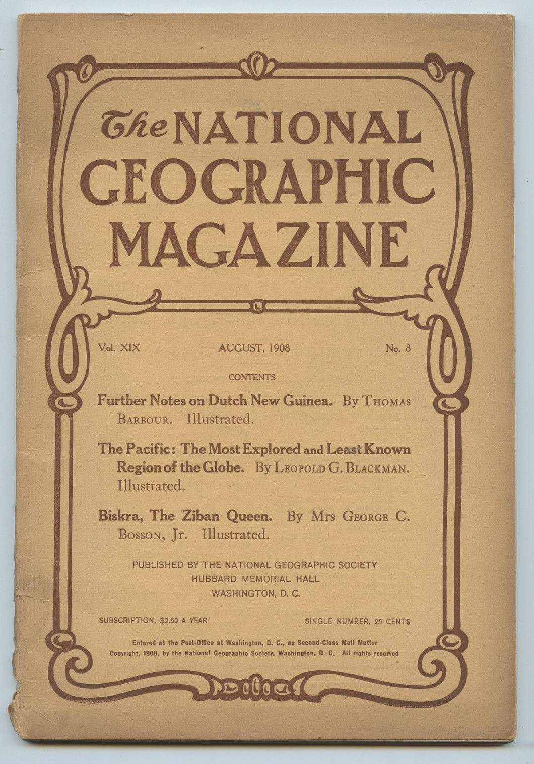 The National Geographic Magazine, August 1908