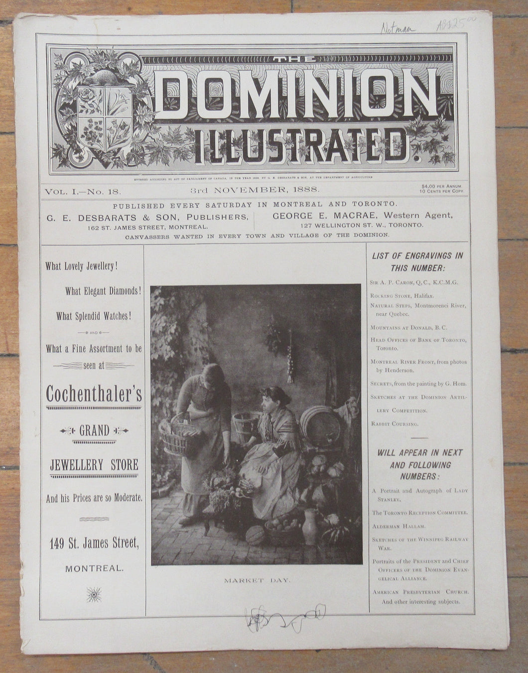The Dominion Illustrated. 3rd November, 1888
