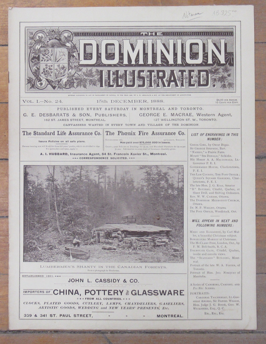 The Dominion Illustrated. 15th December, 1888