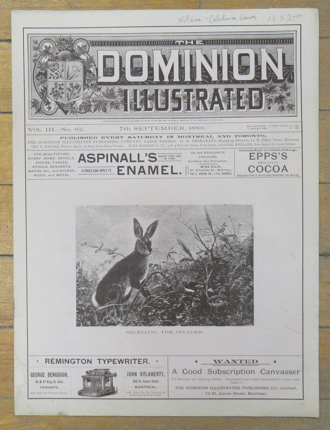 The Dominion Illustrated. 7th September, 1889