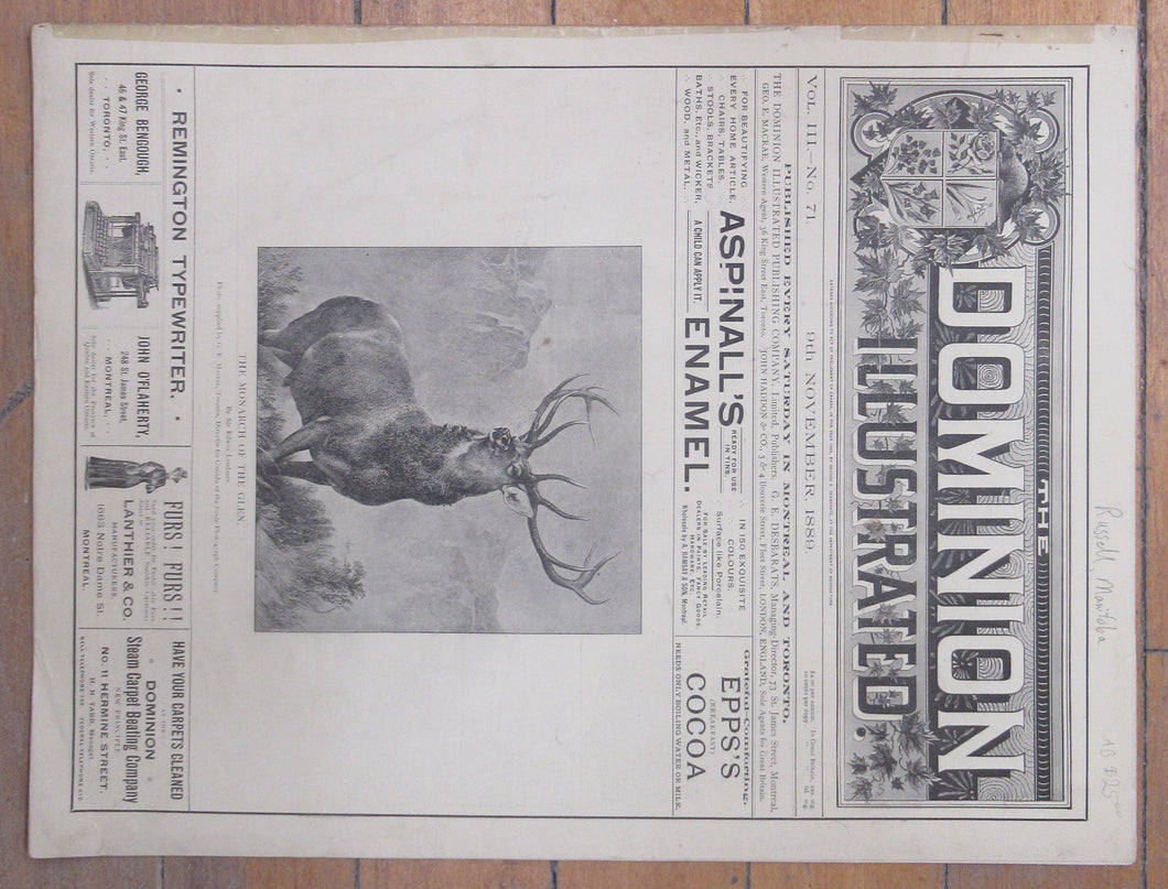 The Dominion Illustrated. 9th November, 1889