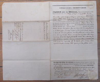 Upper Canada Sheriff's Deed