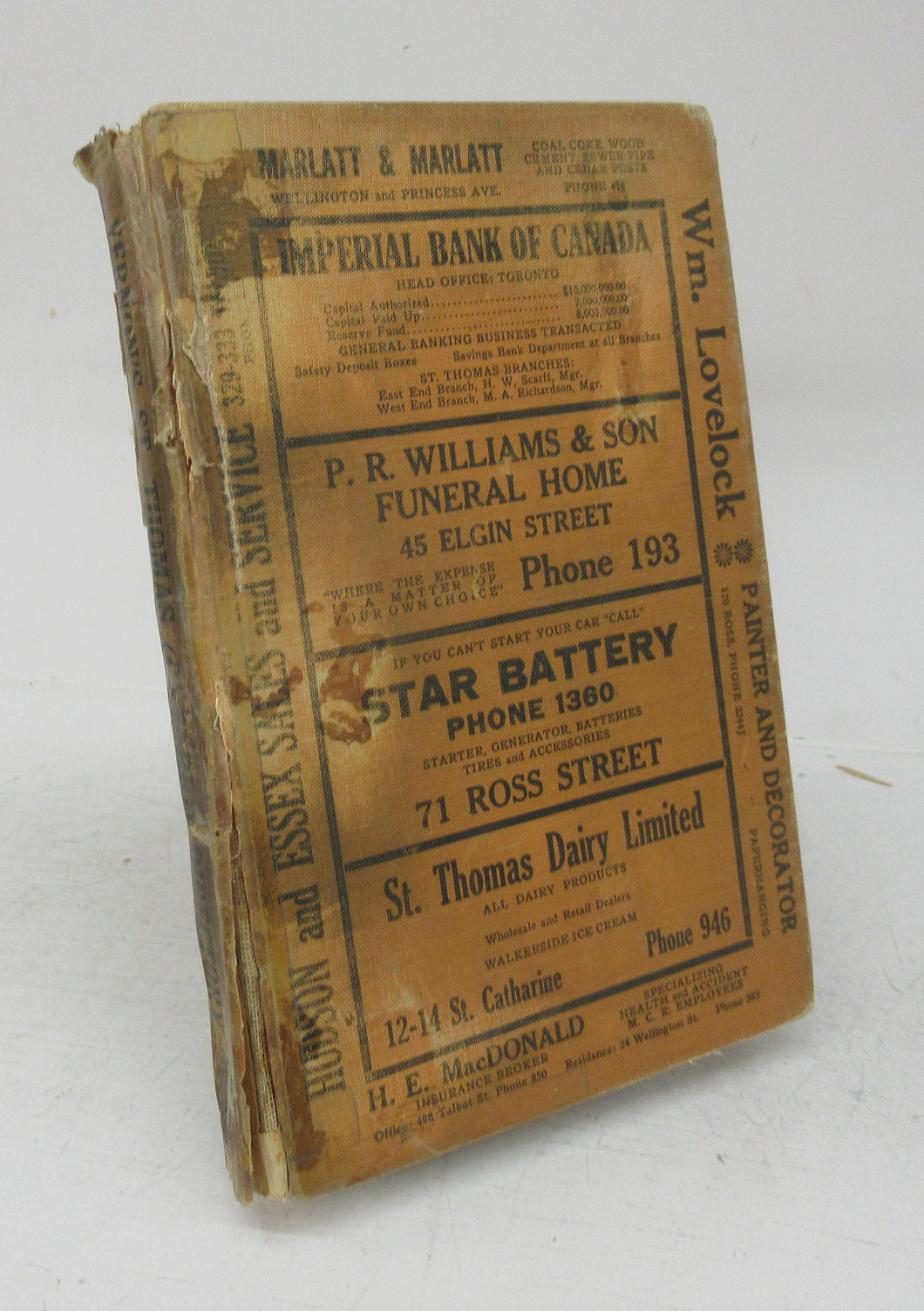 Vernon's City of St. Thomas (Ontario) Street, Alphabetical, Business and Miscellaneous Directory for the year 1930