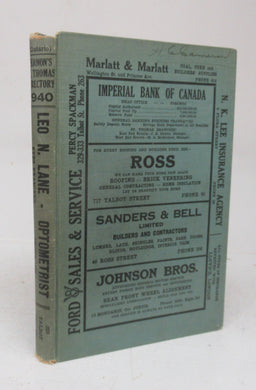 Vernon's City of St. Thomas (Ontario) Miscellaneous, Business, Alphabetical and Street Directory for the year 1940